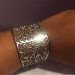 New York & Company Silver Filigree Cuff